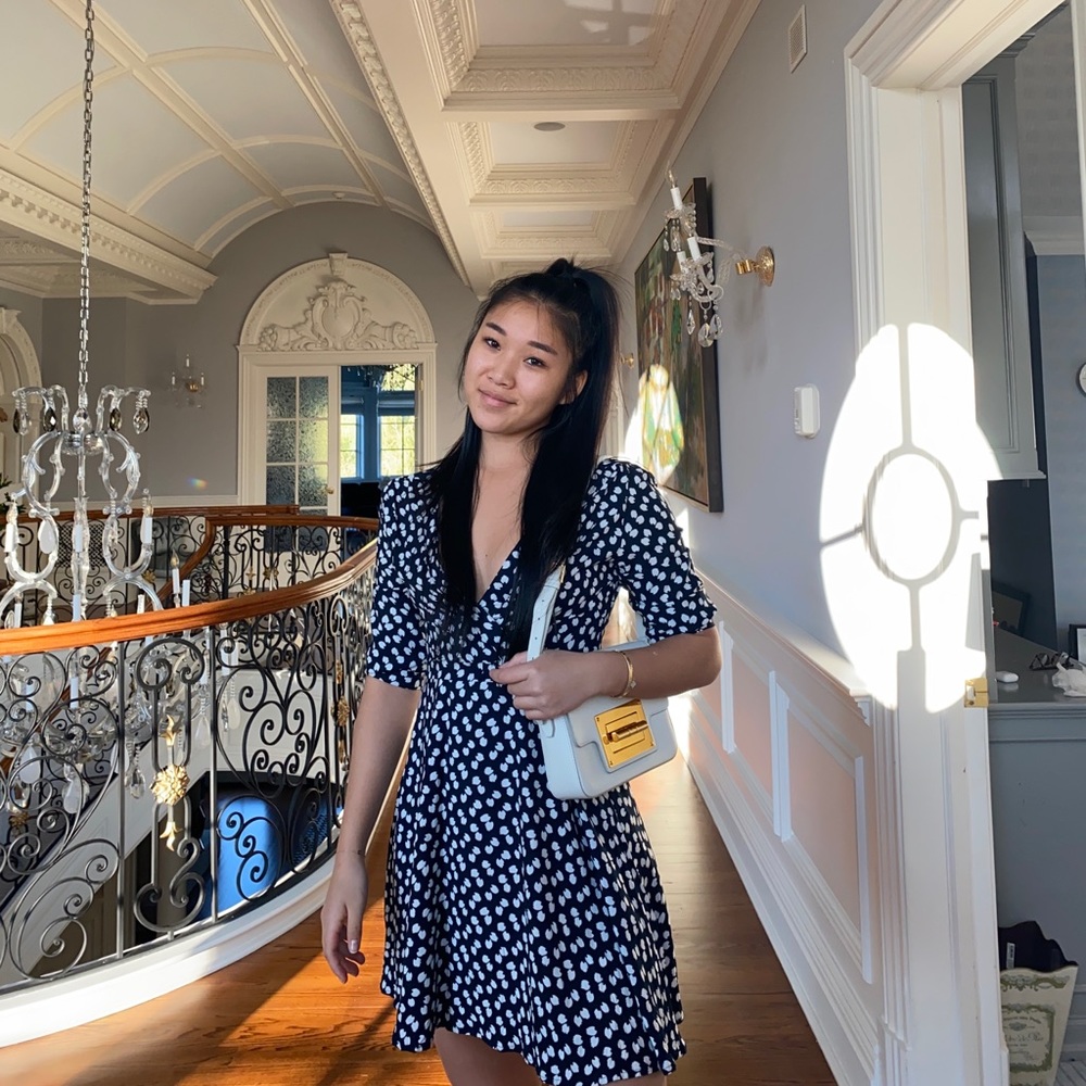 Black and white splotched dress size small